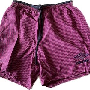 Umbro Pink and Black Checkered Shorts